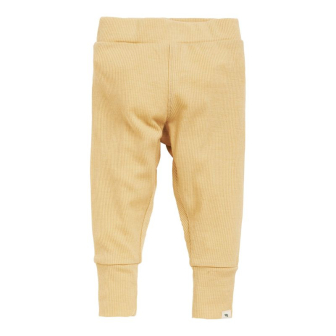 Ribbestrikket babybukse i ull med silke