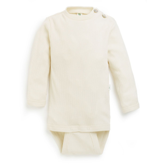 Ribbestrikket body i ull med silke