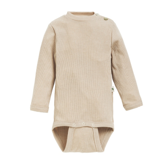 Ribbestrikket body i ull med silke