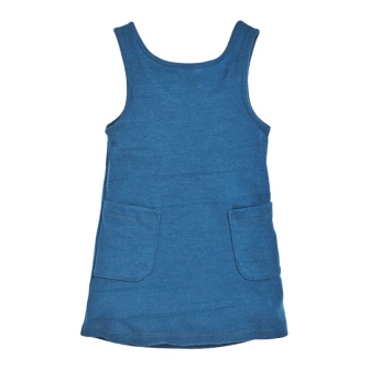 Ermløs ullkjole - Dongeriblå