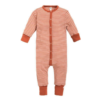 Hel dress i ull med silke - Høstrød/natur