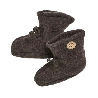 Babysokker i ullfleece - Naturbrun