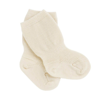 Tynne ullsokker baby, formstrikket - Natur