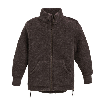 Jakke i ullfleece til barn - Naturbrun