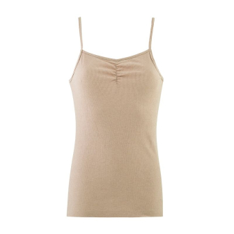 Singlet m/stropper i ull med silke