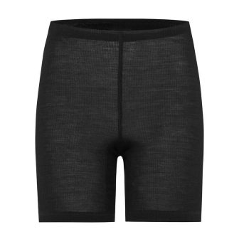 Kort bukse i ull med silke - Svart