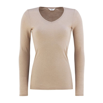 Ulltrøye med V-hals, ull med silke lang