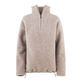 Genser i ullfleece med zip - Linfarget