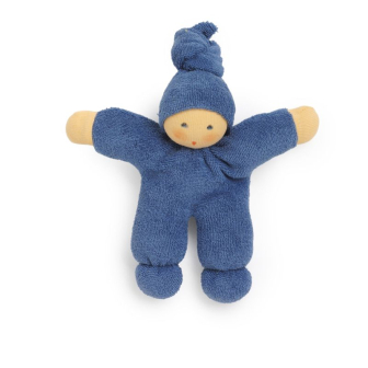Alvedukke i bomullsfrotté 15cm Mellomblå