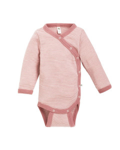 Omslagsbody i ull med silke - Lys rose/natur