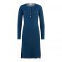 Nattkjole i ull med silke m/knapper - Marineblå