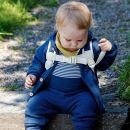 Babybukse i ullfrotté - Marineblå