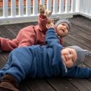 Babygenser i ullfleece - Marineblå