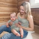 Singlet m/stropper i ull med silke - Dus mint