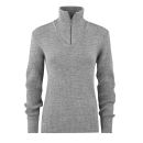 Ribbestrikket zip-genser i ull - Mørk grå