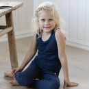 Barnelongs i ull med silke - Marineblå
