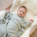 Babyteppe i ull med silke Dus mint/natur