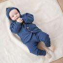 Babybukse i ullfrotté - Marineblå