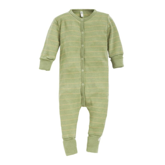 Hel dress i ull med silke - Pistasj/Strågul