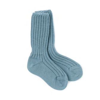 Tykkere ullsokk barn - Antikkblå