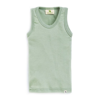 Singlet i ull med silke - Dus mint