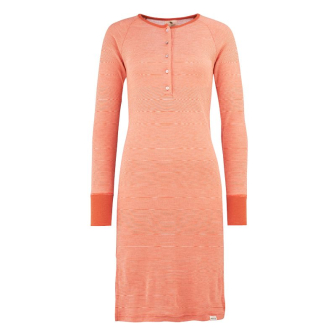 Nattkjole i ull med silke m/knapper - Mandarin/natur