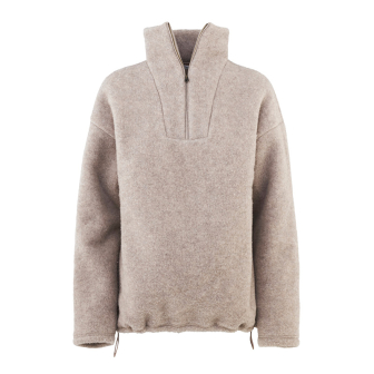 Genser i ullfleece med zip - Linfarget