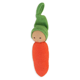 Gulrotdukke m/rangle 15cm bomullsfrotté Oransje