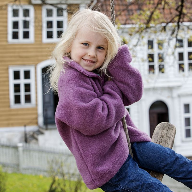 Jakke i ullfleece, glidlås Røsslyng Jakke i ullfleece, glidlås Røsslyng